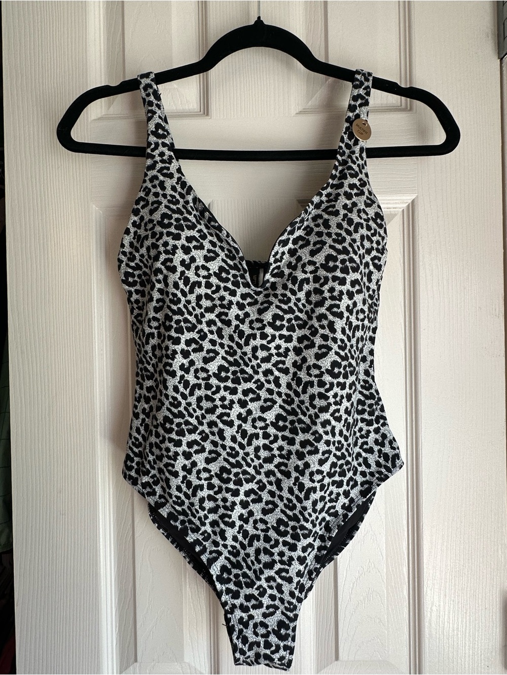 Women’s Black & White Leopard One-Piece Swimsuit